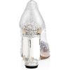 imageFSJ Women High Crystal Chunky Heel Transparent PVC Pumps Rhinestones 105mm Clear Heels Pointed Closed Toe Slip On Pump Bridal Wedding Party Dress Shoes Size 416 USSilver