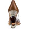 imageFSJ Women High Crystal Chunky Heel Transparent PVC Pumps Rhinestones 105mm Clear Heels Pointed Closed Toe Slip On Pump Bridal Wedding Party Dress Shoes Size 416 USBrown