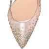 imageFSJ Women High Crystal Chunky Heel Transparent PVC Pumps Rhinestones 105mm Clear Heels Pointed Closed Toe Slip On Pump Bridal Wedding Party Dress Shoes Size 416 USBling