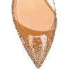imageFSJ Women High Crystal Chunky Heel Transparent PVC Pumps Rhinestones 105mm Clear Heels Pointed Closed Toe Slip On Pump Bridal Wedding Party Dress Shoes Size 416 USBrown Pu