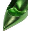 imageFSJ Women High Heels Closed Pointed Toe Pumps Sexy Slip On Metal Stilettos Party Wedding Daily Wear Basic Fashion Dressy Shoes Size 416 USGreen