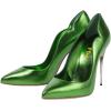 imageFSJ Women High Heels Closed Pointed Toe Pumps Sexy Slip On Metal Stilettos Party Wedding Daily Wear Basic Fashion Dressy Shoes Size 416 USGreen