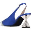 imageFSJ Women Pointed Toe Rhinestone Cone Low Heel Slingback Pumps Slip On Comfortable Ladies Satin Dancing Shoes Size 415 USBlue