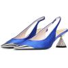 imageFSJ Women Pointed Toe Rhinestone Cone Low Heel Slingback Pumps Slip On Comfortable Ladies Satin Dancing Shoes Size 415 USBlue