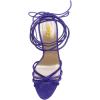 imageFSJ Women Rhinestones Strappy Jeweled Beaded Chunky High Heel Laceup Sandals Open Toe Ankle Strap Block Heel Sparkly Party Evening Dress Shoes Size 416 USPurple