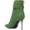 imageFSJ Women Sexy Pointed Toe Stiletto High Heel Ankle Boots Lace Up Back Zipper Comfortable Casual Mid Calf Boots Size 415 USGreen