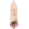 imageFSJ Women Sexy Pointed Toe Stiletto High Heel Ankle Boots Lace Up Back Zipper Comfortable Casual Mid Calf Boots Size 415 USPink