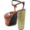 imageFSJ Women Strappy Platform Chunky High Heel Sandals Peep toe Special Rhinestone Heel Ankle Strap Buckle Pumps Shoes Size 415 USBrown