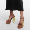 imageFSJ Women Strappy Platform Chunky High Heel Sandals Peep toe Special Rhinestone Heel Ankle Strap Buckle Pumps Shoes Size 415 USBrown