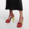 imageFSJ Women Strappy Platform Chunky High Heel Sandals Peep toe Special Rhinestone Heel Ankle Strap Buckle Pumps Shoes Size 415 USRed