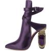 imageFSJ Women Classic Pointed Toe Crystal Block Chunky High Heels Bootie Elastic Ankle Wrap Slingback Party Shoes Size 415 M USPurple Crystal