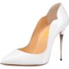 imageFSJ Women High Heels Closed Pointed Toe Pumps Sexy Slip On Metal Stilettos Party Wedding Daily Wear Basic Fashion Dressy Shoes Size 416 USWhite