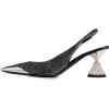imageFSJ Women Pointed Toe Rhinestone Cone Low Heel Slingback Pumps Slip On Comfortable Ladies Satin Dancing Shoes Size 415 USBlack