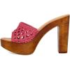 imageFSJ Women Braided Open Toe Sandal Platform Chunky High Heel Mule Woven Slip On Comfortable Fashion Summer Slippers Slide Shoes Size 416 USFuchsia