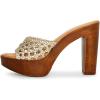 imageFSJ Women Braided Open Toe Sandal Platform Chunky High Heel Mule Woven Slip On Comfortable Fashion Summer Slippers Slide Shoes Size 416 USGold