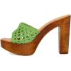 imageFSJ Women Braided Open Toe Sandal Platform Chunky High Heel Mule Woven Slip On Comfortable Fashion Summer Slippers Slide Shoes Size 416 USGreen