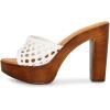 imageFSJ Women Braided Open Toe Sandal Platform Chunky High Heel Mule Woven Slip On Comfortable Fashion Summer Slippers Slide Shoes Size 416 USWhite