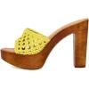 imageFSJ Women Braided Open Toe Sandal Platform Chunky High Heel Mule Woven Slip On Comfortable Fashion Summer Slippers Slide Shoes Size 416 USYellow