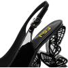 imageFSJ Women Chic Pointed Toe Butterfly High Heel Slingback Pumps Special Slip On Ankle Strap Ladies Party Wedding Dress Shoes Size 416 USBlack