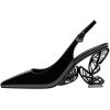 imageFSJ Women Chic Pointed Toe Butterfly High Heel Slingback Pumps Special Slip On Ankle Strap Ladies Party Wedding Dress Shoes Size 416 USBlack