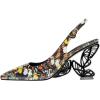 imageFSJ Women Chic Pointed Toe Butterfly High Heel Slingback Pumps Special Slip On Ankle Strap Ladies Party Wedding Dress Shoes Size 416 USButterfly