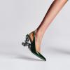 imageFSJ Women Chic Pointed Toe Butterfly High Heel Slingback Pumps Special Slip On Ankle Strap Ladies Party Wedding Dress Shoes Size 416 USGreen