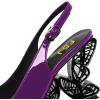 imageFSJ Women Chic Pointed Toe Butterfly High Heel Slingback Pumps Special Slip On Ankle Strap Ladies Party Wedding Dress Shoes Size 416 USPurple