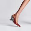 imageFSJ Women Chic Pointed Toe Butterfly High Heel Slingback Pumps Special Slip On Ankle Strap Ladies Party Wedding Dress Shoes Size 416 USRed