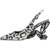 imageFSJ Women Chic Pointed Toe Butterfly High Heel Slingback Pumps Special Slip On Ankle Strap Ladies Party Wedding Dress Shoes Size 416 USWhite Leopard Print
