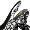 imageFSJ Women Chic Pointed Toe Butterfly High Heel Slingback Pumps Special Slip On Ankle Strap Ladies Party Wedding Dress Shoes Size 416 USWhite Leopard Print