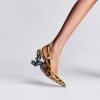 imageFSJ Women Chic Pointed Toe Butterfly High Heel Slingback Pumps Special Slip On Ankle Strap Ladies Party Wedding Dress Shoes Size 416 USYellow Leopard Print