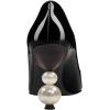 imageFSJ Women Classic Pearls Heel Pumps Pointed Toe Slip On High Heel 9cm Glossy Leather Ladies Office Party Dress Pump Shoes Size 416 USBlack