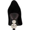 imageFSJ Women Classic Pearls Heel Pumps Pointed Toe Slip On High Heel 9cm Glossy Leather Ladies Office Party Dress Pump Shoes Size 416 USBlack Suede