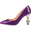 imageFSJ Women Classic Pearls Heel Pumps Pointed Toe Slip On High Heel 9cm Glossy Leather Ladies Office Party Dress Pump Shoes Size 416 USPurple