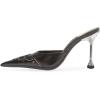 imageFSJ Women Gorgeous Studded Pointed Toe Mules Stiletto High Heel Slip On Ladies Casual Dress Slipper Shoes Size 415 USBlack