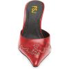 imageFSJ Women Gorgeous Studded Pointed Toe Mules Stiletto High Heel Slip On Ladies Casual Dress Slipper Shoes Size 415 USRed