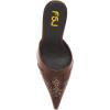 imageFSJ Women Gorgeous Studded Pointed Toe Mules Stiletto High Heel Slip On Ladies Casual Dress Slipper Shoes Size 415 USSaddle Brown