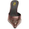 imageFSJ Women Gorgeous Studded Pointed Toe Mules Stiletto High Heel Slip On Ladies Casual Dress Slipper Shoes Size 415 USSaddle Brown