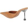 imageFSJ Women Gorgeous Studded Pointed Toe Mules Stiletto High Heel Slip On Ladies Casual Dress Slipper Shoes Size 415 USSandy Brown