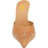 imageFSJ Women Gorgeous Studded Pointed Toe Mules Stiletto High Heel Slip On Ladies Casual Dress Slipper Shoes Size 415 USSandy Brown