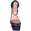 imageFSJ Women Rhinestone Block Low Heel Sandals Square Open Toe Ankle Strap Chunky Heeled Sandals Wedding Dress Sparkly Bridal Prom Shoes Size 416 USBlue