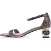imageFSJ Women Rhinestone Block Low Heel Sandals Square Open Toe Ankle Strap Chunky Heeled Sandals Wedding Dress Sparkly Bridal Prom Shoes Size 416 USDeep Grey Purple