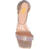 imageFSJ Women Rhinestone Block Low Heel Sandals Square Open Toe Ankle Strap Chunky Heeled Sandals Wedding Dress Sparkly Bridal Prom Shoes Size 416 USGold