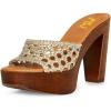 imageFSJ Women Braided Open Toe Sandal Platform Chunky High Heel Mule Woven Slip On Comfortable Fashion Summer Slippers Slide Shoes Size 416 USGold