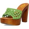 imageFSJ Women Braided Open Toe Sandal Platform Chunky High Heel Mule Woven Slip On Comfortable Fashion Summer Slippers Slide Shoes Size 416 USGreen