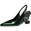 imageFSJ Women Chic Pointed Toe Butterfly High Heel Slingback Pumps Special Slip On Ankle Strap Ladies Party Wedding Dress Shoes Size 416 USGreen