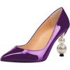 imageFSJ Women Classic Pearls Heel Pumps Pointed Toe Slip On High Heel 9cm Glossy Leather Ladies Office Party Dress Pump Shoes Size 416 USPurple