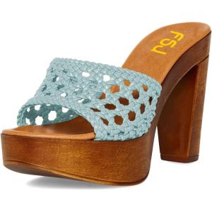 imageFSJ Women Braided Open Toe Sandal Platform Chunky High Heel Mule Woven Slip On Comfortable Fashion Summer Slippers Slide Shoes Size 416 USBlue