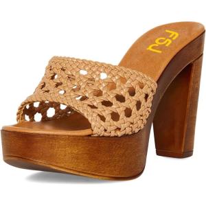 imageFSJ Women Braided Open Toe Sandal Platform Chunky High Heel Mule Woven Slip On Comfortable Fashion Summer Slippers Slide Shoes Size 416 USBrown