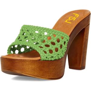 imageFSJ Women Braided Open Toe Sandal Platform Chunky High Heel Mule Woven Slip On Comfortable Fashion Summer Slippers Slide Shoes Size 416 USGreen